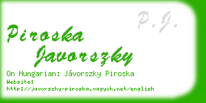 piroska javorszky business card