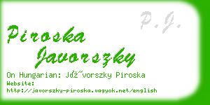 piroska javorszky business card